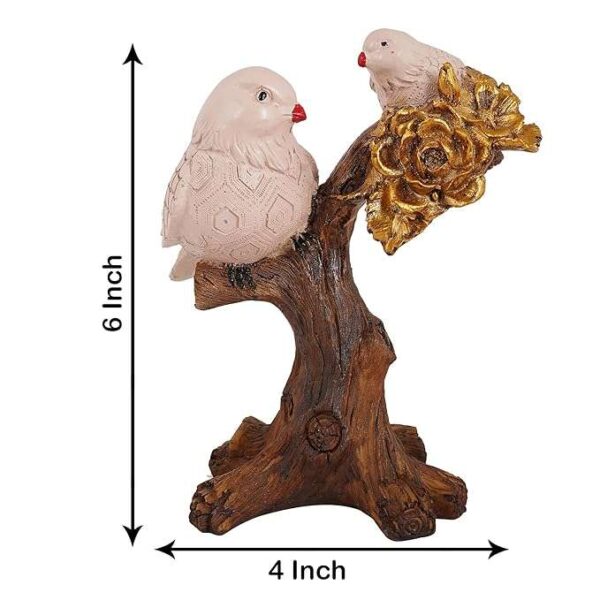 Resin Handcrafted Birds Couple On Tree Showpiece Bird Statue For Home Dcor Living Room Bedroom Table Top Antique Garden Decoration Items - Image 2