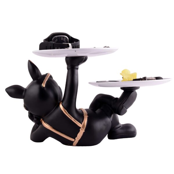 Cool Dog Showpiece with Plate for Home Dcor Item | Kitchen,Bedroom,Office,Dinning Table Decorative Item - Image 2