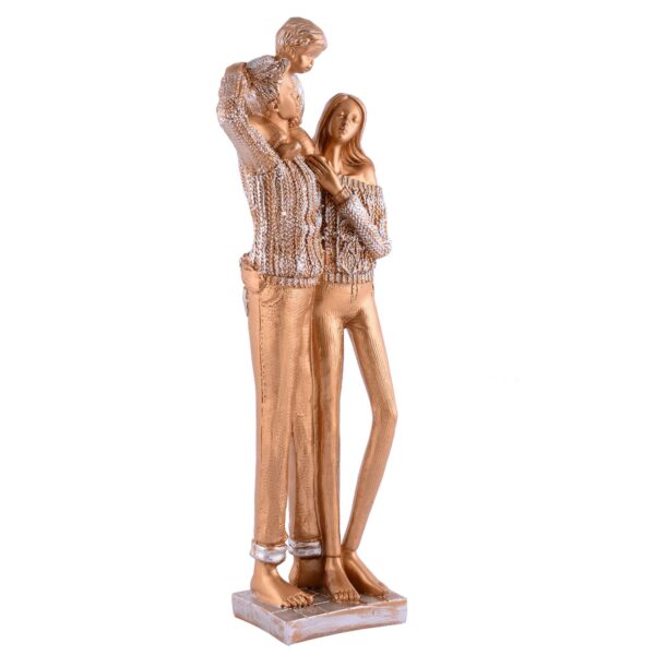 MOTHER and Father with Child faimily Love golden Statue showpiece for Home Decor and Gifting - Image 2