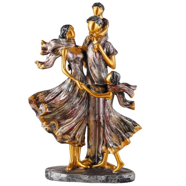 MOTHER and Father with Child complete faimily Love golden white Statue showpiece for Home Decor and Gifting - Image 3